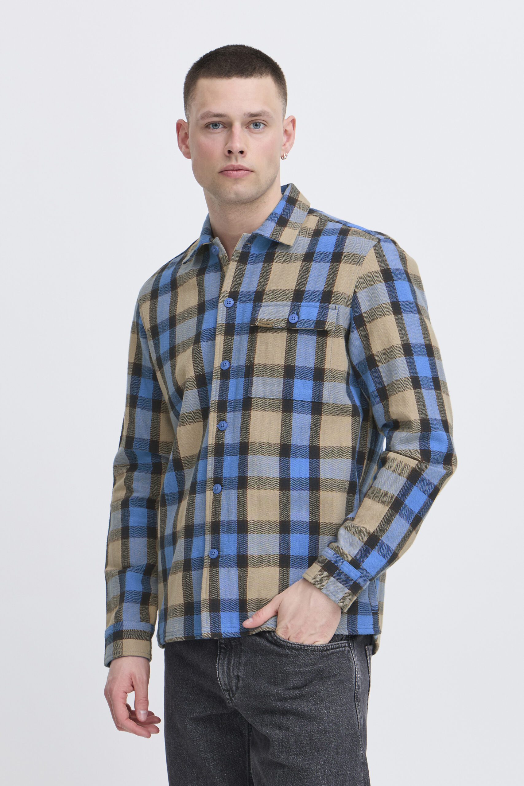 Blend overshirt blauw
